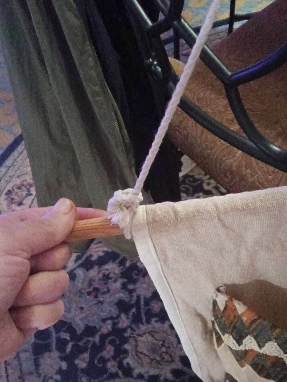 Handmade beige hanging
